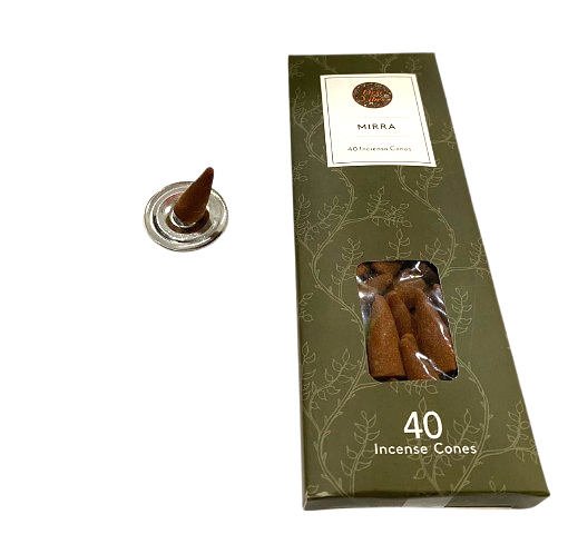 40 CONOS EN SAHUMERIO - MIRRA / M:$2.000 - D:$2.900