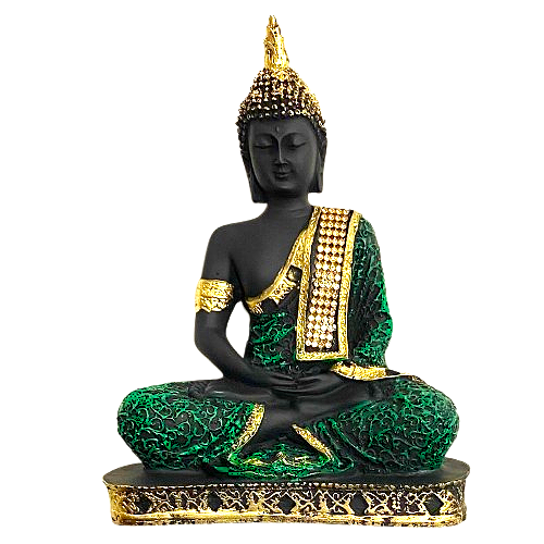 BUDA EN DHYANA MUDRA – FIGURA DE MEDITACIÓN Y PAZ INTERIOR - VERDE / M: $7.900 - D: $9.900