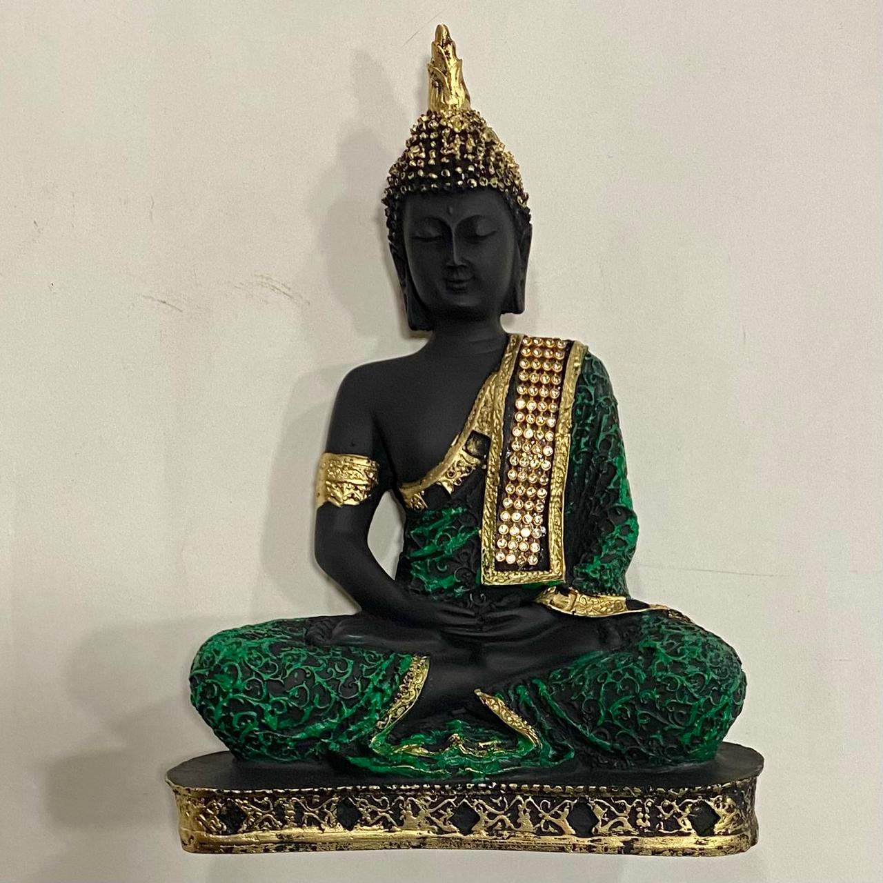 BUDA EN DHYANA MUDRA – FIGURA DE MEDITACIÓN Y PAZ INTERIOR - VERDE / M: $7.900 - D: $9.900