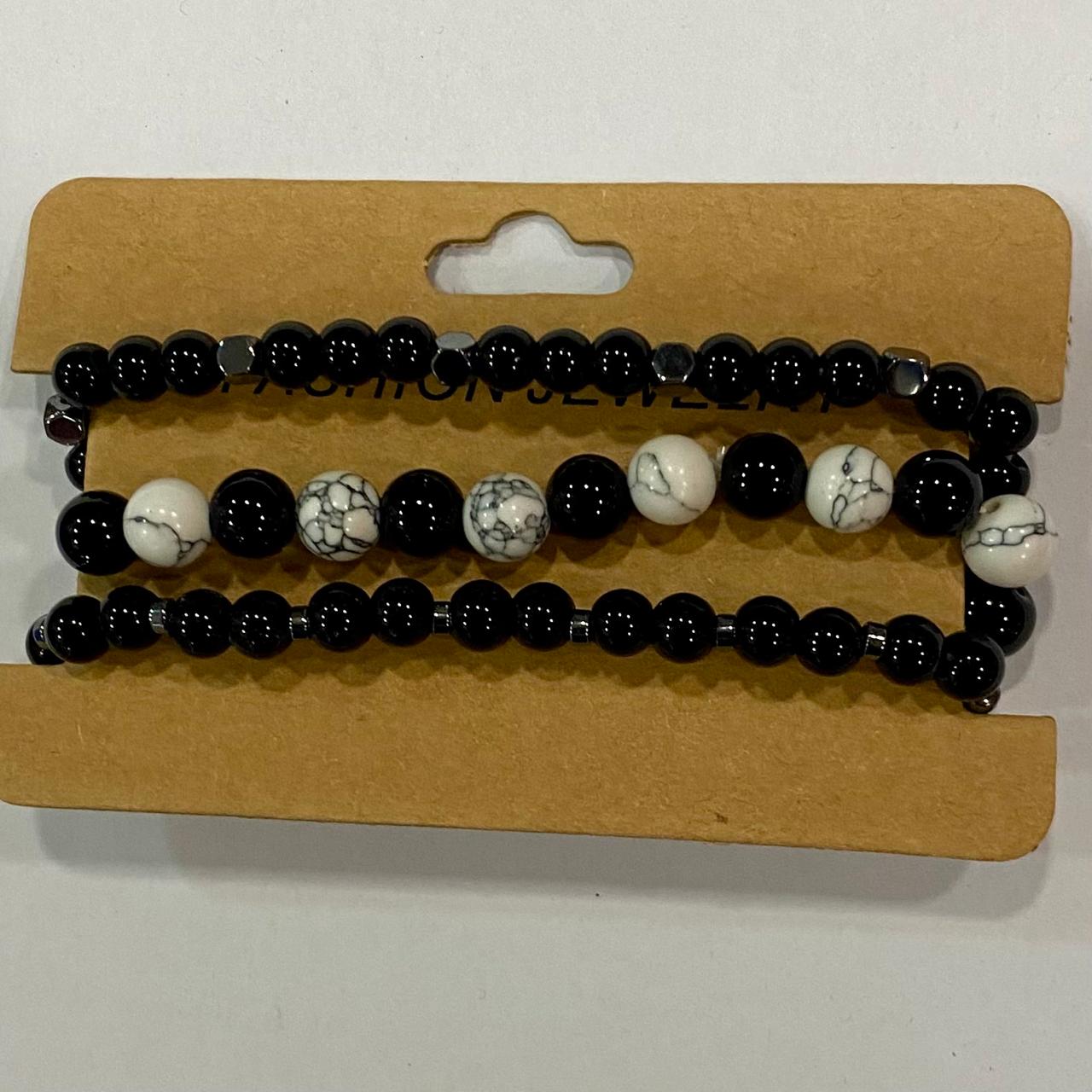 PULSERAS-SET DE 3-HOWLITA y ONIX--//--M:$3.000--D:$4.900