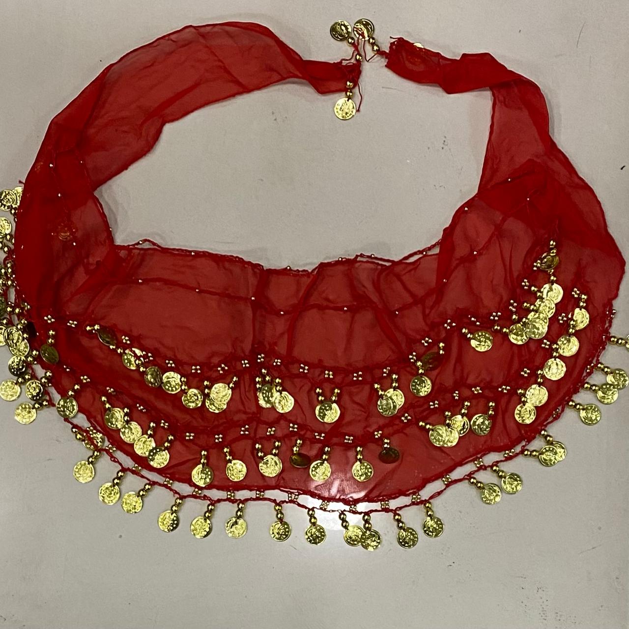 CADERÍN PAÑUELO GAZA DANZA ÁRABE CON MONEDAS / M:$5.900 - D:$6.900