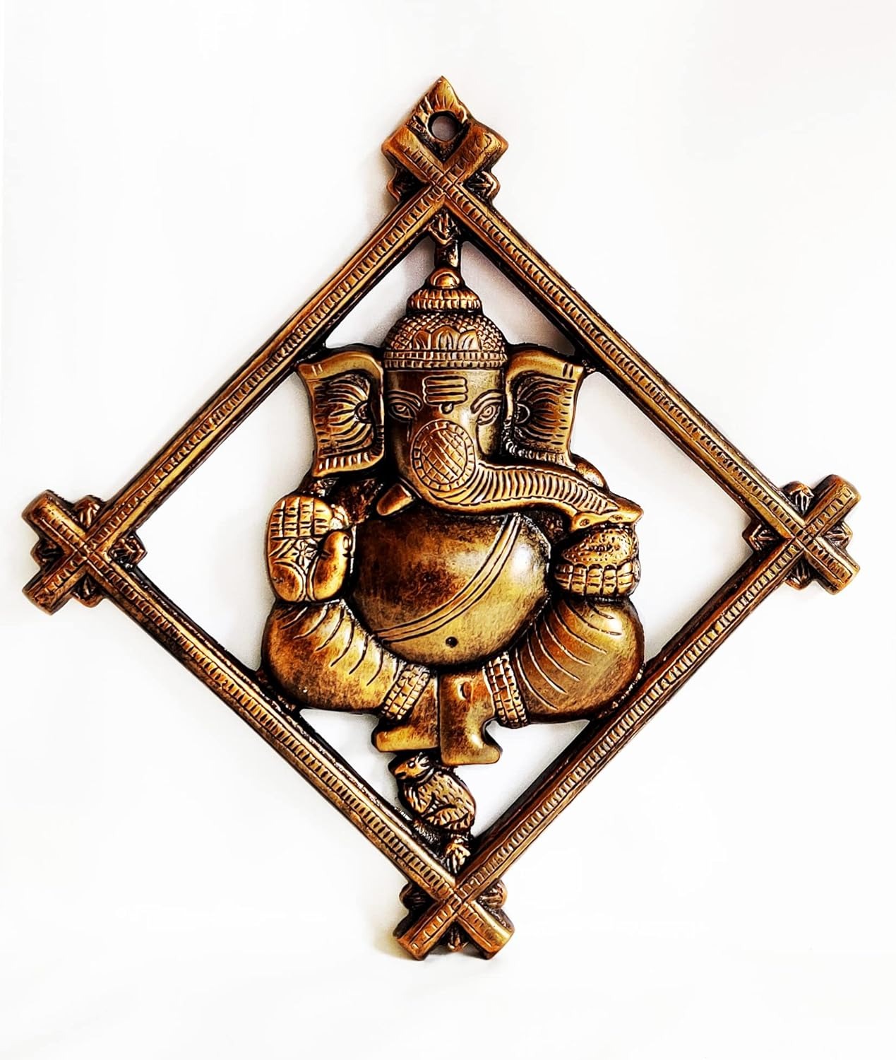 ✨ GANESH EN MARCO CUADRADO – PIEZA DECORATIVA EN METAL / M:$19.900 - D:$22.900