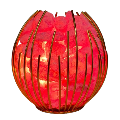 LÁMPARA DE SAL CANASTO - 12cm - FUCSIA / M: $9.900 - D: $10.900