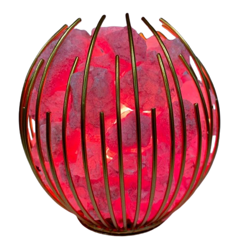 LÁMPARA DE SAL CANASTO - 12cm - ROJO / M $9.900 - D: $10.900