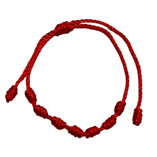 PULSERA DE 7 NUDOS - ROJA / M: $1.000 - D: $1.500