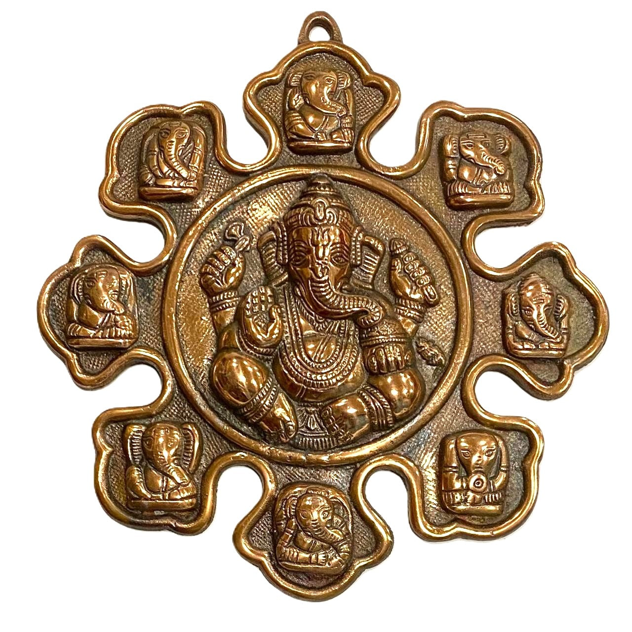 COLGANTE SAGRADO DE GANESH PARA MURO - 9 FORMAS DEL DIOS QUE REMUEVE OBSTÁCULOS / M: $19.900 - D: $22.900