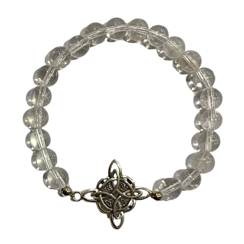 PULSERA CUARZO CRISTAL CON NUDO DE BRUJA / M: $3.900 - D: $4.900