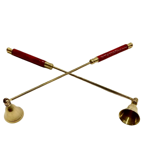 APAGA VELA FLEXIBLE DE BRONCE CON MADERA - Hecho en India / M: $3.000 c/u - D: $3.900 c/u