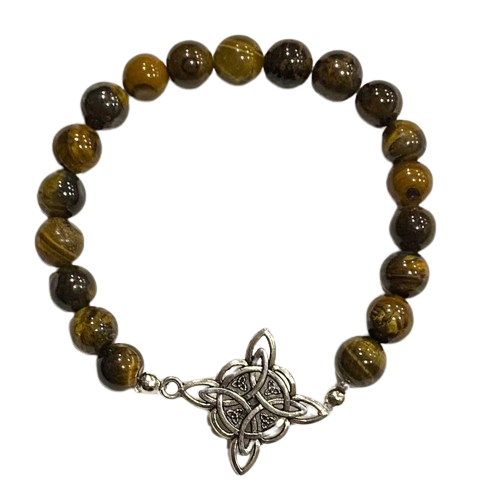 PULSERA CUARZO OJO DE TIGRE CON NUDO DE BRUJA / M:$3.500 - D:$4.900