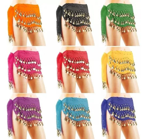 CADERÍN PAÑUELO GAZA DANZA ÁRABE CON MONEDAS / M:$5.900 - D:$6.900