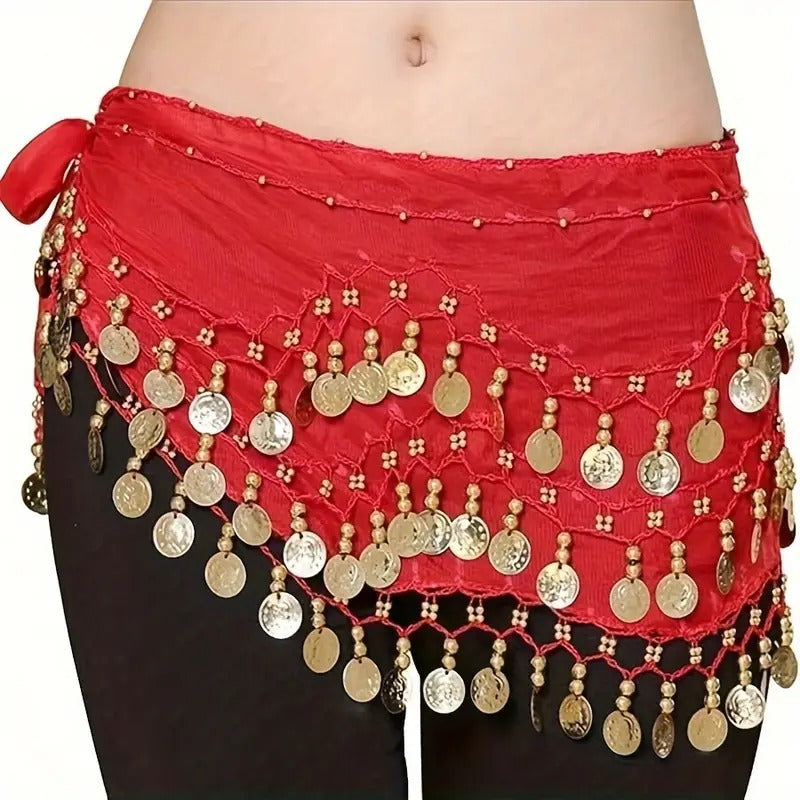 CADERÍN PAÑUELO GAZA DANZA ÁRABE CON MONEDAS / M:$5.900 - D:$6.900