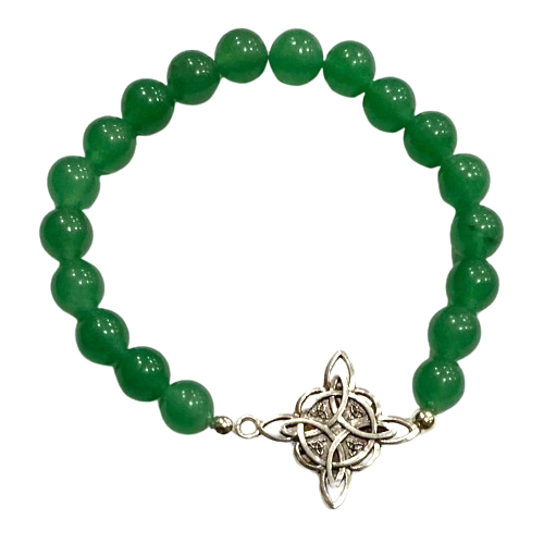 PULSERA CUARZO VERDE CON NUDO DE BRUJA / M: $3900 - D: $4.900
