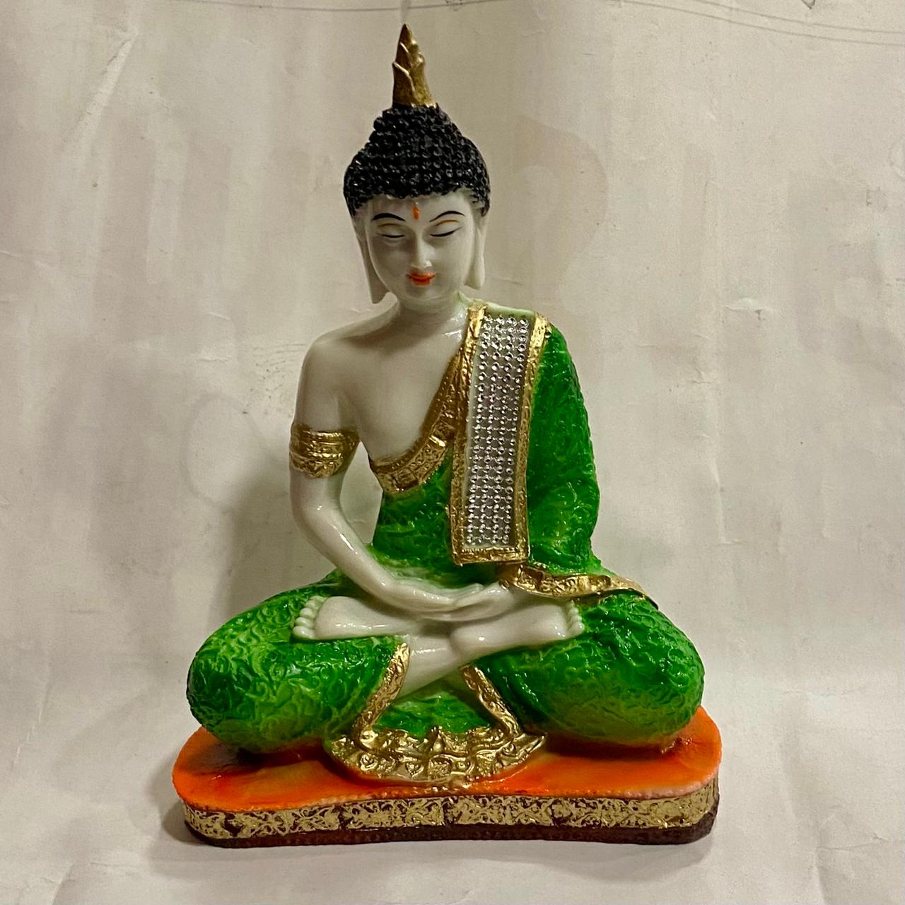 BUDA EN DHYANA MUDRA – FIGURA DE MEDITACIÓN Y PAZ INTERIOR - VERDE / M: $7.900 - D: $9.900