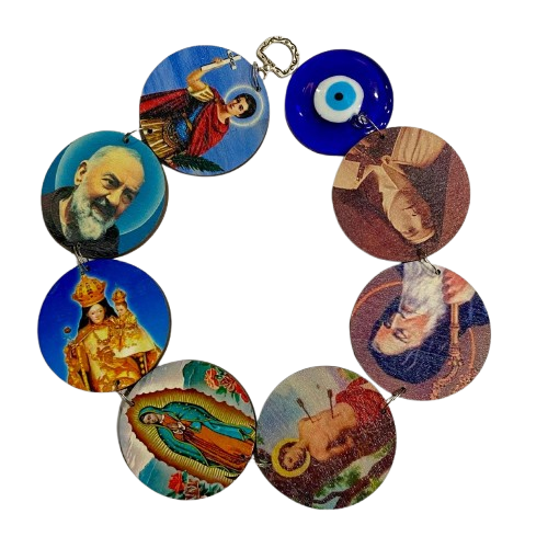 COLGANTE (ALARGADO) DE SANTOS CON OJO TURCO / M: $2.900 - D: $3.900