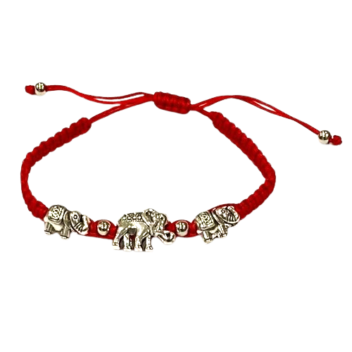 PULSERA HILO ROJO CON 3 ELEFANTES / M: $1.000 - D: $1.900