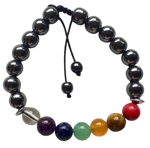 PULSERA HEMATITA CON 7 CHAKRAS / M: $2.900 - D: $3.900