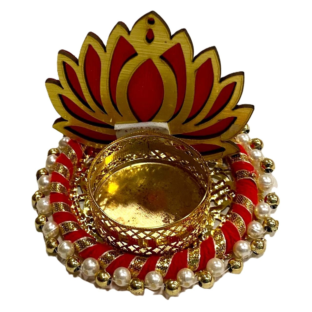 PORTA VELA – FLOR DE LOTO EN METAL Y MADERA / M:$1.500 - D:$2.000