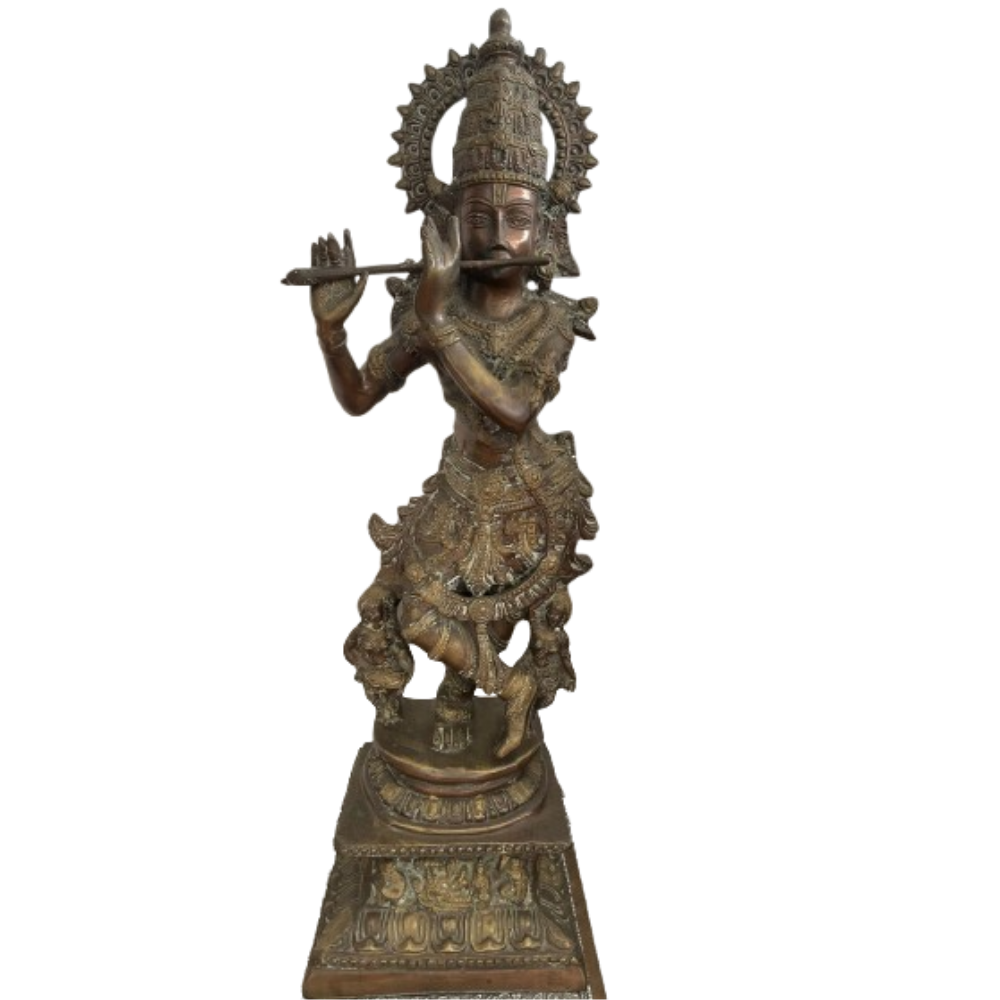 ESCULTURA KRISHNA EN BRONCE - BELLEZA, DEVOCIÓN Y SABIDURÍA EN UNA OBRA MAESTRA / M: $2.890.000 - D: $3.200.000