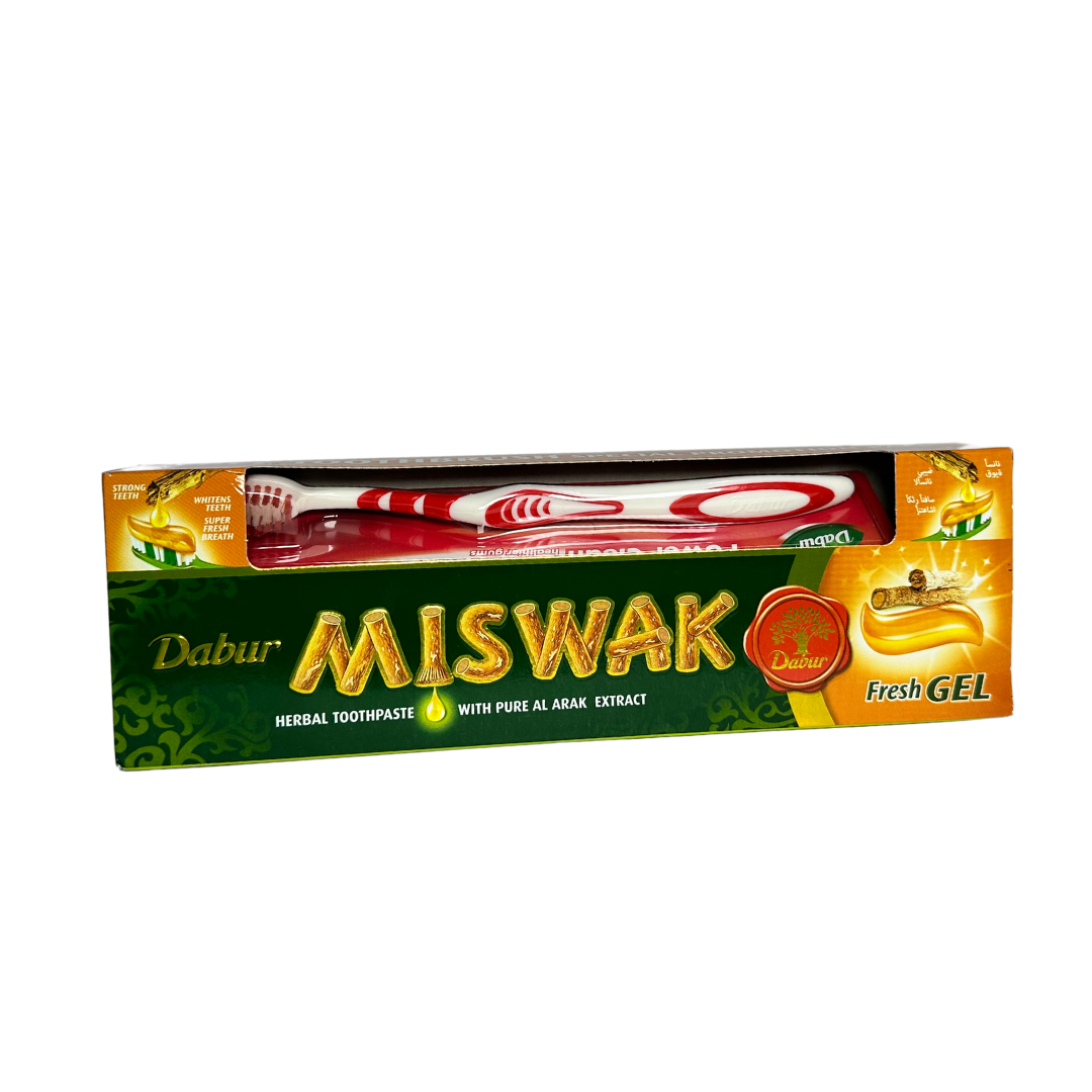 PASTA DENTAL DABUR MISWAK - CON CEPILLO DE DIENTES DE REGALO / M: $4.900 - D: $5.900