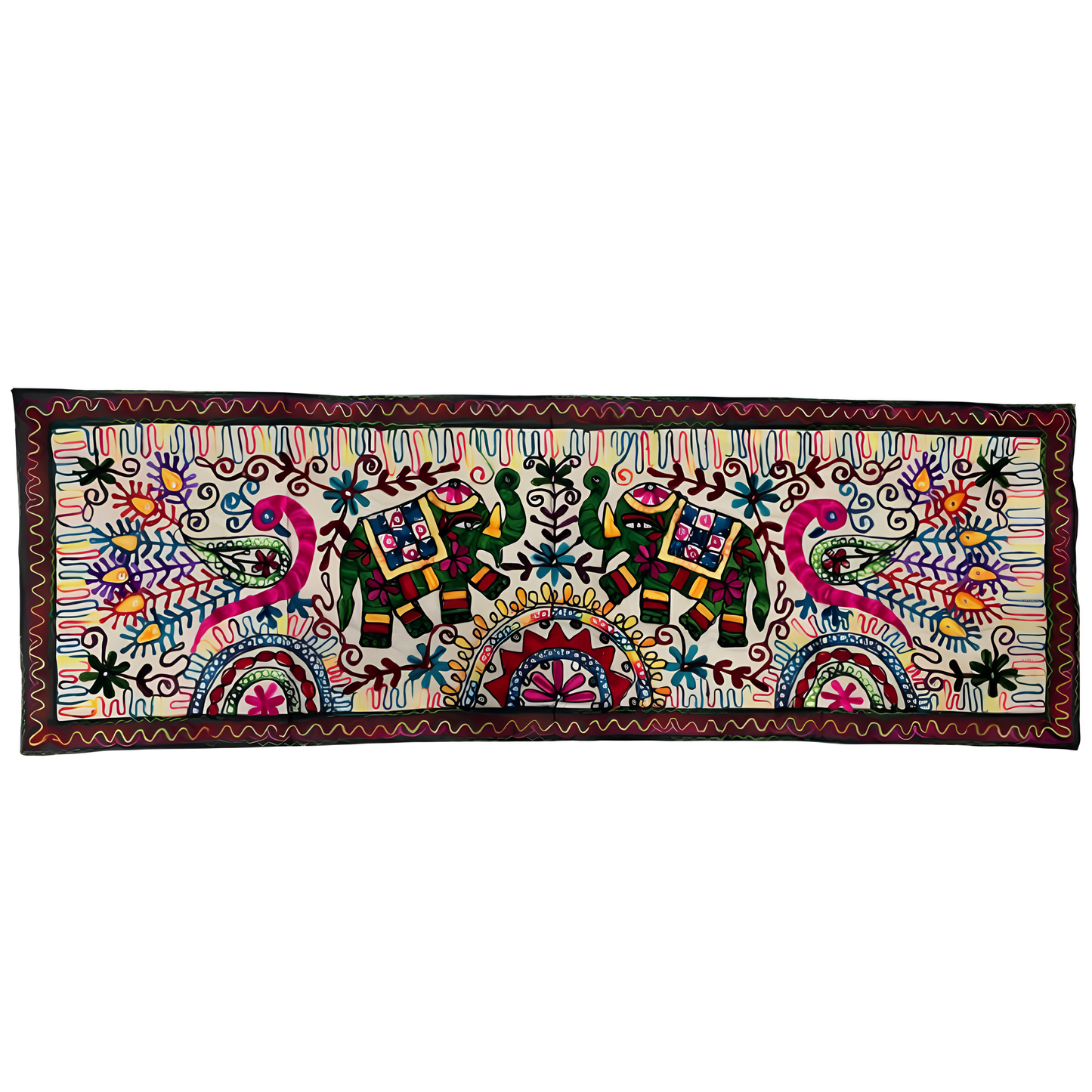 CAMINO DE MESA BORDADO EN ALGODÓN - ELEFANTE / M: $4.900 - D: $6.900