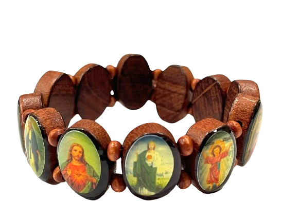 PULSERA ELASTICADA MADERA - SANTOS / M: $700 - D: $1.200