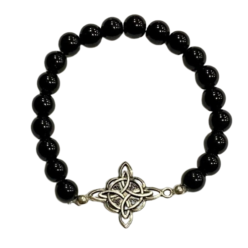 PULSERA CUARZO ONIX CON NUDO DE BRUJA / M: $3.900 - D: $4.900