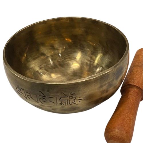CUENCO DE BRONCE NEPAL CON TALLADO "OM MANI PADME HUM" / M: $45.000 - D:$50.000