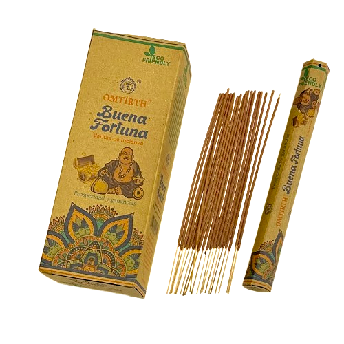CAJA DE 6 TUBOS DE INCIENSO VARILLA EN TUBO HEXAGONAL (120 VARILLAS) - BUENA FORTUNA 🌿✨ / $2.000