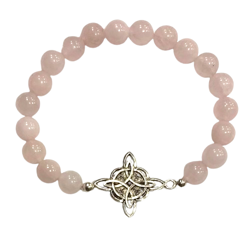 PULSERA CUARZO ROSADO CON NUDO DE BRUJA / M: $3.500 - D: $4.900