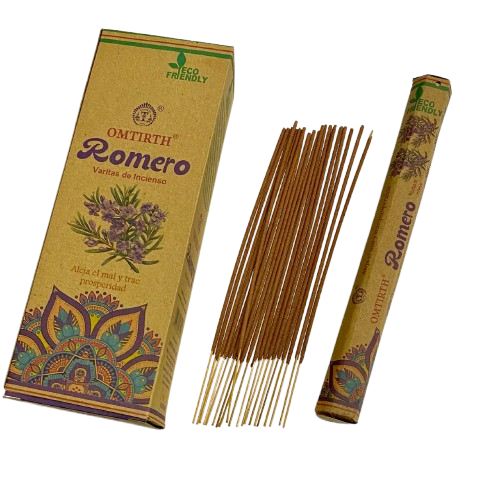 CAJA DE 6 TUBOS DE INCIENSO VARILLA EN TUBO HEXAGONAL (120 VARILLAS) - ROMERO 🌿✨ / $2.000