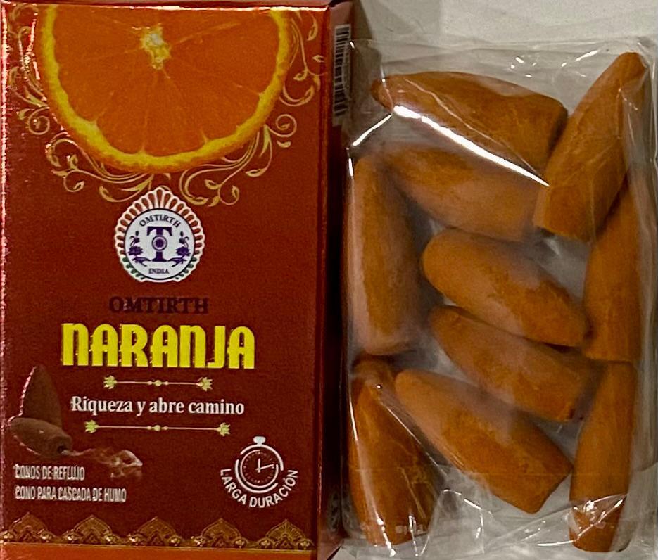 INCIENSO CONO PARA CASCADA DE HUMO - NARANJA --//--M:$1.000 --D:$1.500
