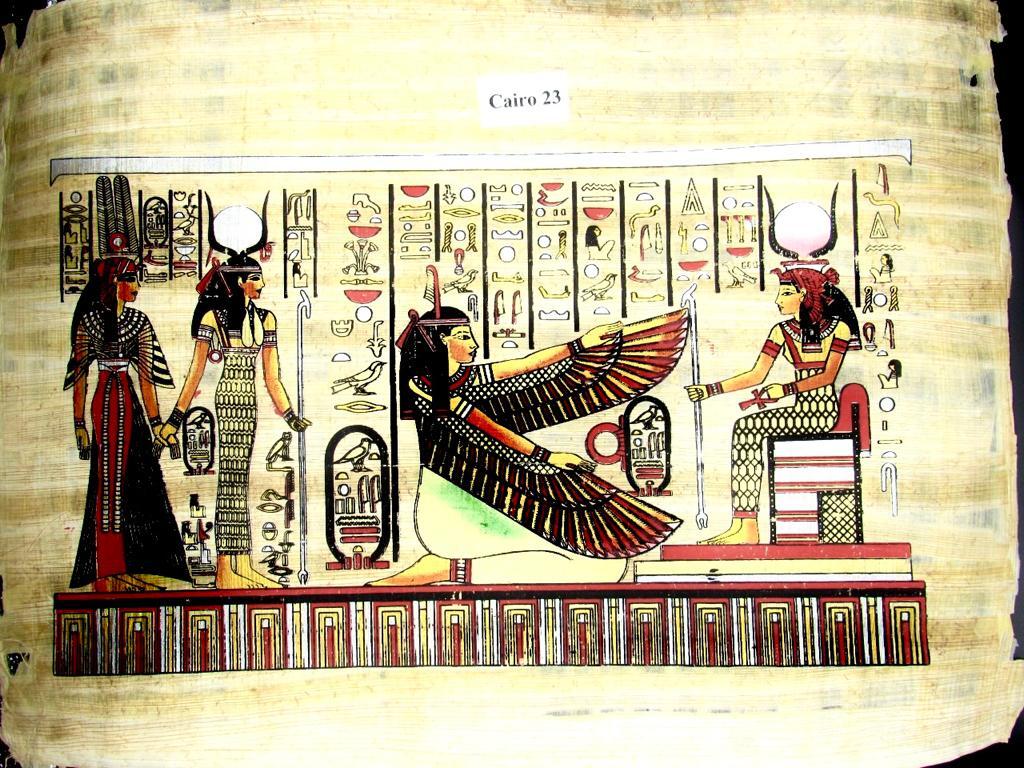 PAPIRO EGIPCIO - ISIS LLEVA A NEFERTARI A ISIS Y MA'AT / OFERTA $3.000