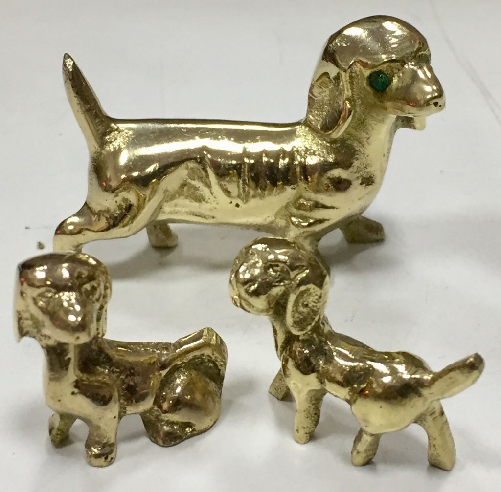 MINI SET 3 PERROS DE BRONCE / M: $4.900 - D: $6.900