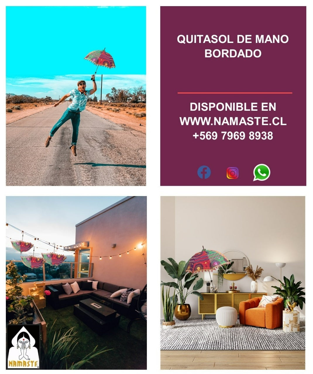 SOMBRILLA - COLOR SURTIDO / M: $2.500 - D: $3.900