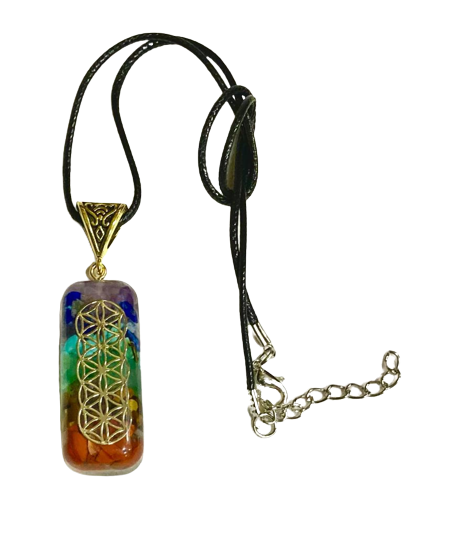 COLLAR ORGÓN RECTANGULAR - 7 CHAKRAS / M: $3.900 - D: $4.900