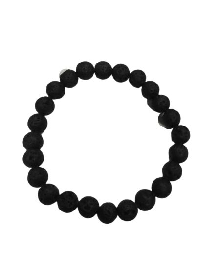 PULSERA NEGRA PIEDRA VOLCANITA LIMPIEZA DE ENERGIA / M: $1.000 - D: $1.490