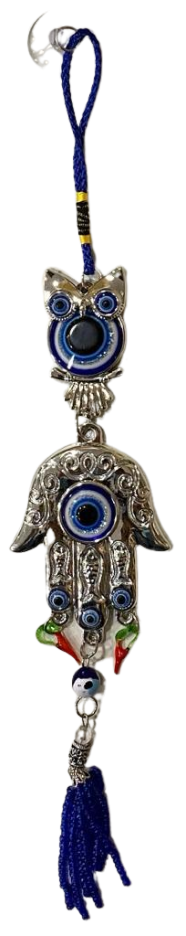 BUHO CON MANO FÁTIMA - OJOS TURCOS - AJÍ / M: $1.500 - D: $2.000