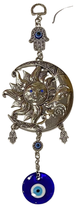COLGANTE OJO TURCO CON SOL Y LUNA / M: $3.900 - D: $4.900