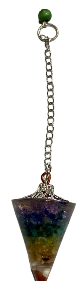 PÉNDULO ORGÓN 7 CHAKRAS - CON MANO DE FÁTIMA--//M:$4.900 - M:$6.900