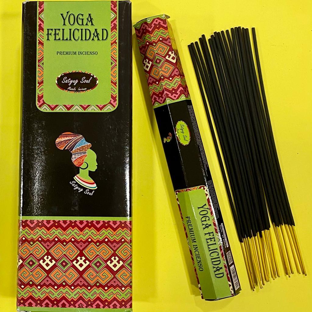 6 TUBOS HEXAGONALES CON INCIENSO VARILLA - YOGA FELICIDAD / M: $1.300 - D: $1.500