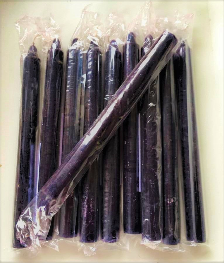 10 VELAS COLOR MORADO / M: $2.900 - M $3.500