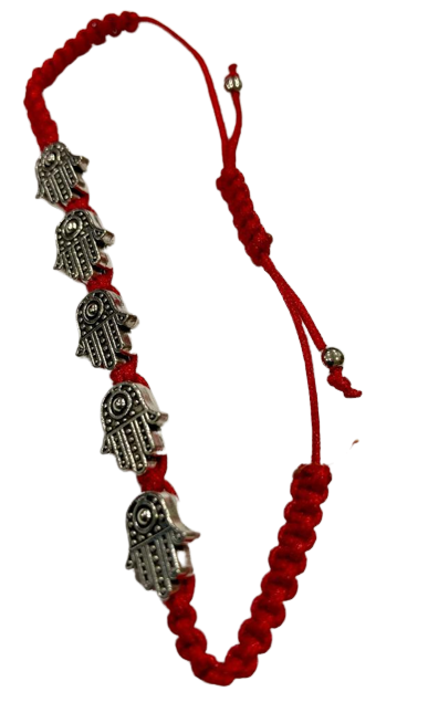 PULSERA HILO ROJO CON 5 MANOS DE FÁTIMA / M: $1.000 - D: $1.900