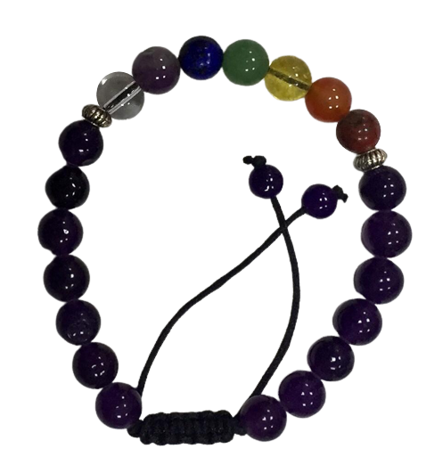 PULSERA AMATISTA CON 7 CHAKRAS / M: $2.900 - D: $3.900