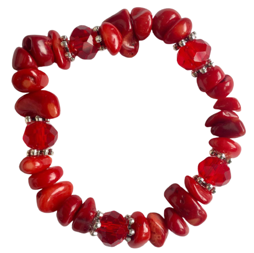 PULSERA CUARZO ROJO CON PRISMA ROJO / M: 1.500 - D: $2.000