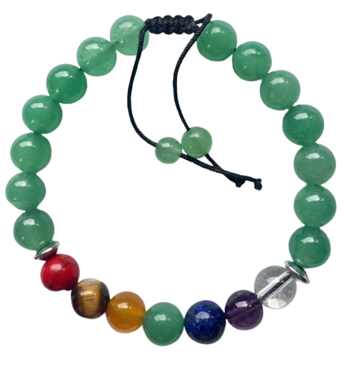 PULSERA CUARZO VERDE CON 7 CHAKRAS / M: $2.900 - D: $3.900