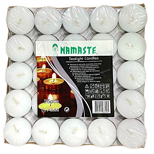 PAQUETE 25 VELAS TEA T-LIGHT / M.: 2.400 - D: $2.900