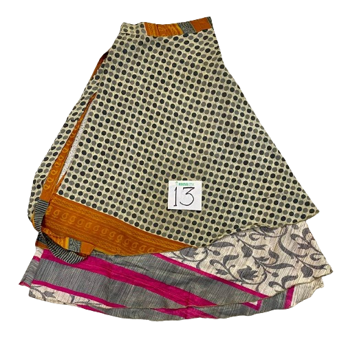 FALDA ENVOLVENTE Y REVERSIBLE LARGA - HECHA EN INDIA / M:$3.900 - D:$4.900