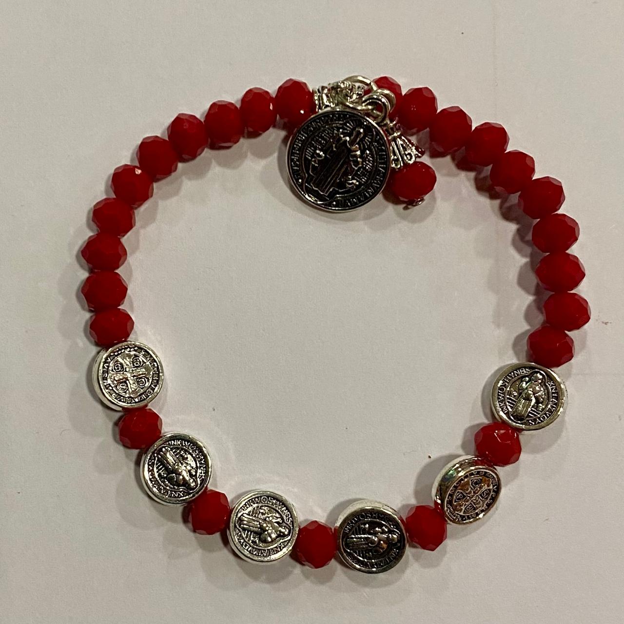 PULSERA MOSTACILLA ROJA SAN BENITO -  / M: $1.000 - D: $1.500