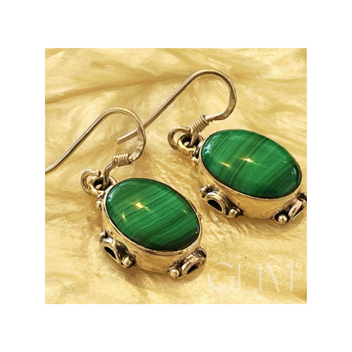 AROS MALAQUITA DEL HIMALAYA Y PLATA 925 / $29.900