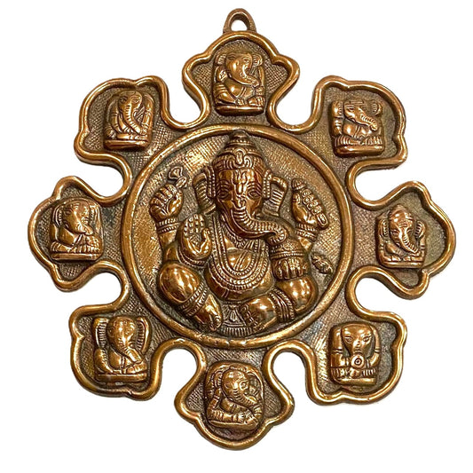COLGANTE SAGRADO DE GANESH PARA MURO - 9 FORMAS DEL DIOS QUE REMUEVE OBSTÁCULOS / M: $19.900 - D: $22.900